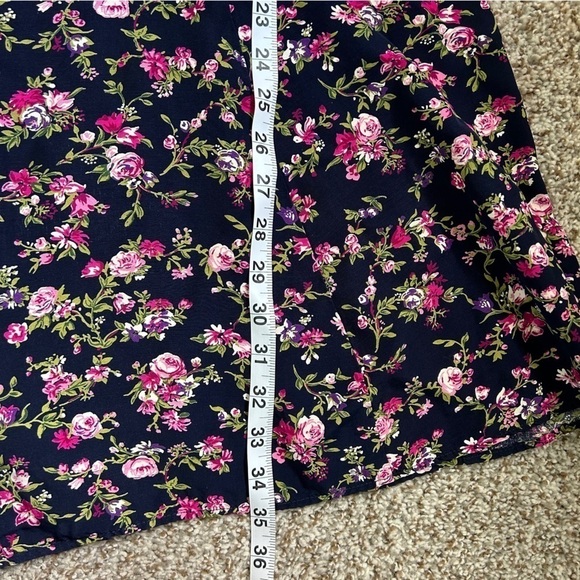 Moon Dance Vintage Blue Pink Floral Print Long Sleeve Mini Dress Size 18 Spring - Picture 7 of 7